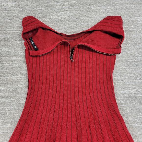 Nic + Zoe Red Knit Dress & Cardigan Set Size 2P Fit & Flare Ribbed Sweater 2pc - Picture 13 of 16